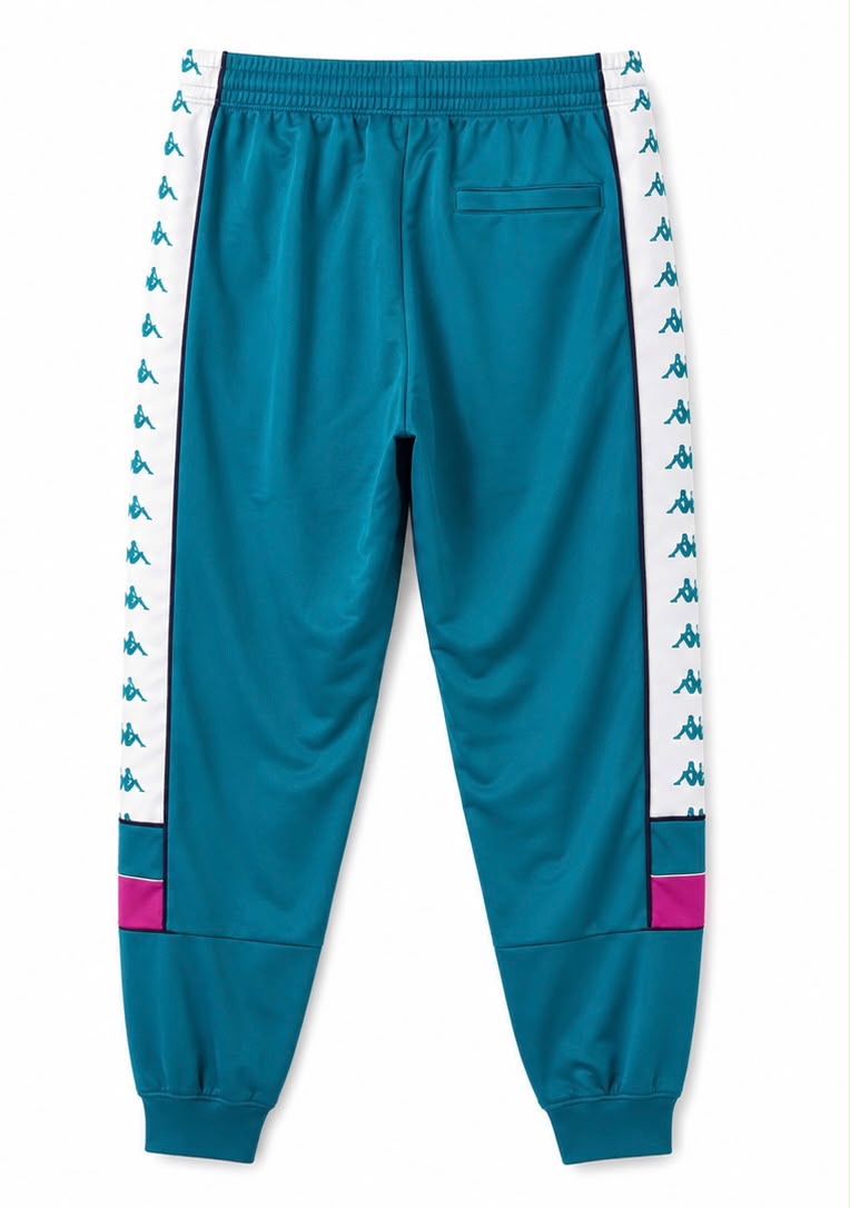 Kappa Track Pants Πετρόλ με Logo Tape – Unisex-M