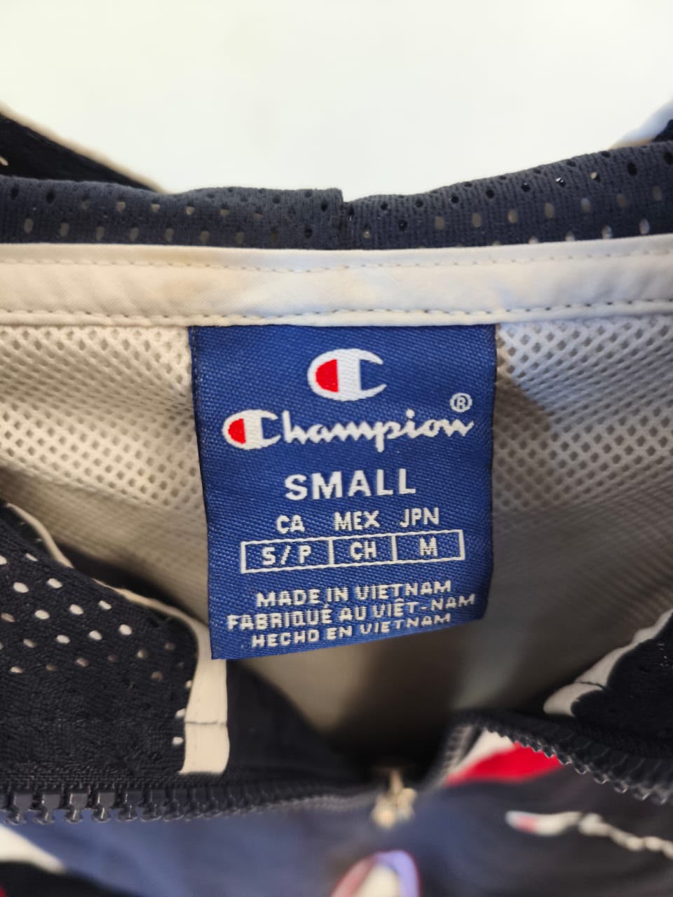 Champion Colorblock Windbreaker Jacket – Navy/White/Red-S