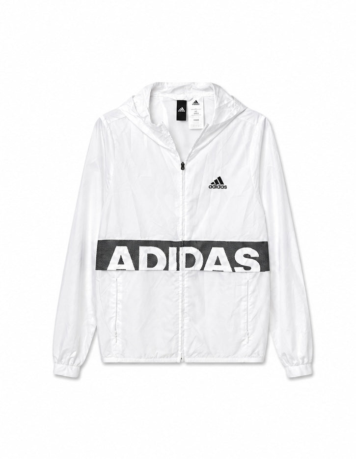 Adidas Γυναικείο Αντιανεμικό Μπουφάν με Κουκούλα – Λευκό – S