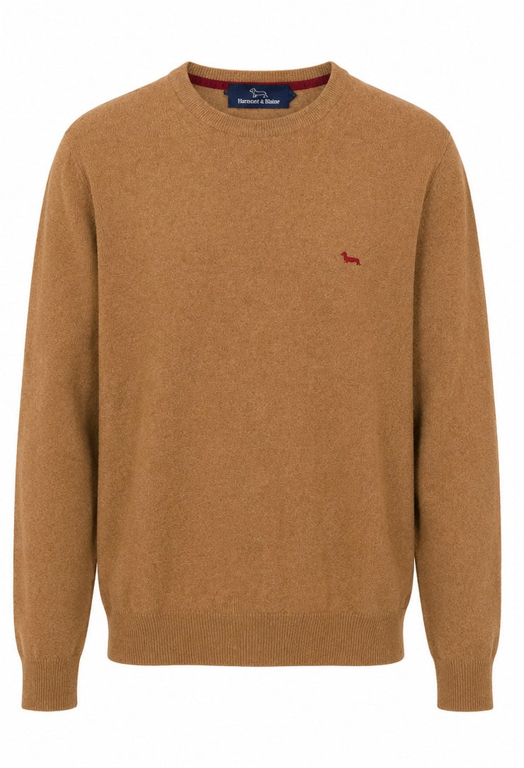 Harmont & Blaine Camel Crew Neck Πλεκτό με Logo-XXL