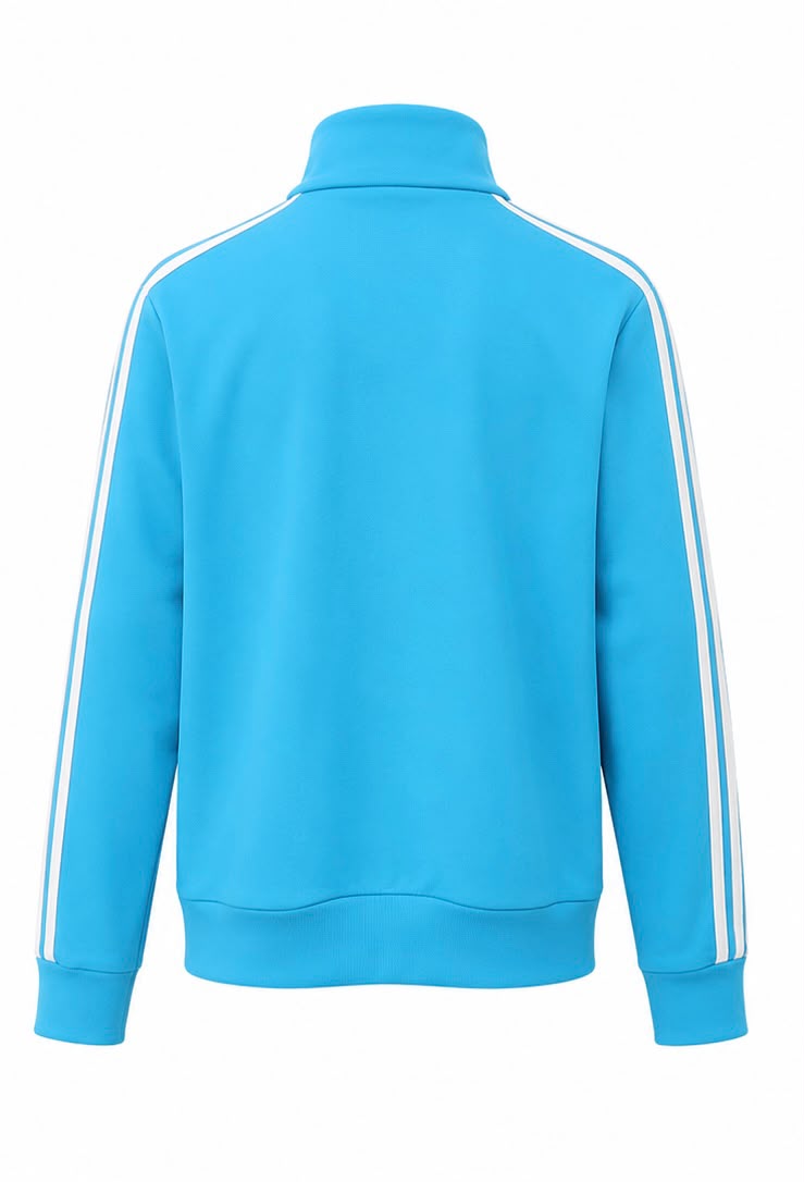 Adidas Track Jacket – Aqua Blue / White—M