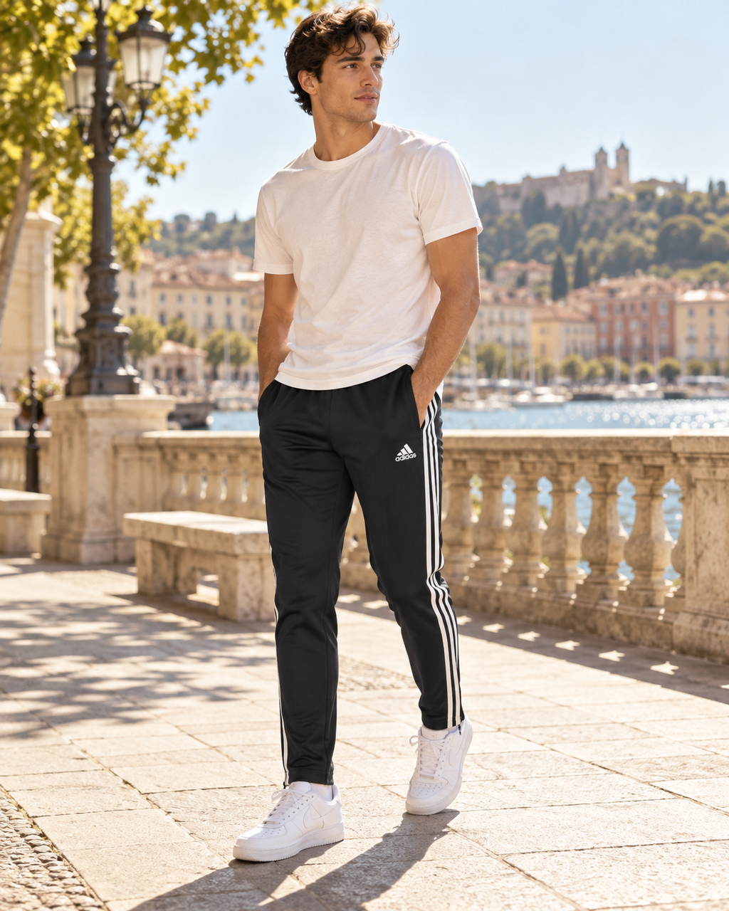 Adidas Ανδρικό Παντελόνι Φόρμας Μαύρο - L