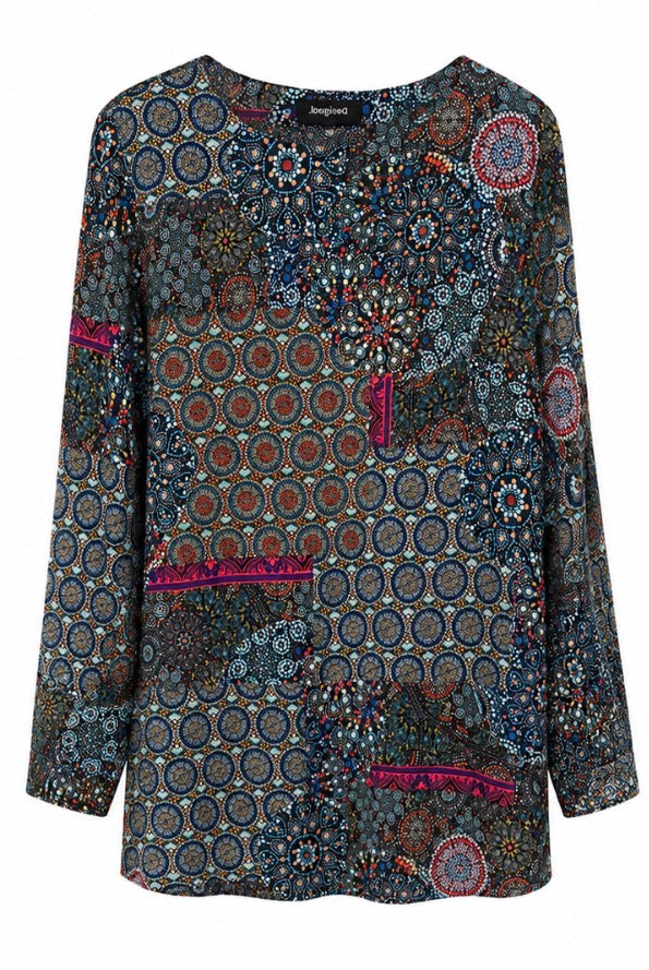 Desigual Γυναικεία Μπλούζα με Ethnic Print – Πολύχρωμη-42
