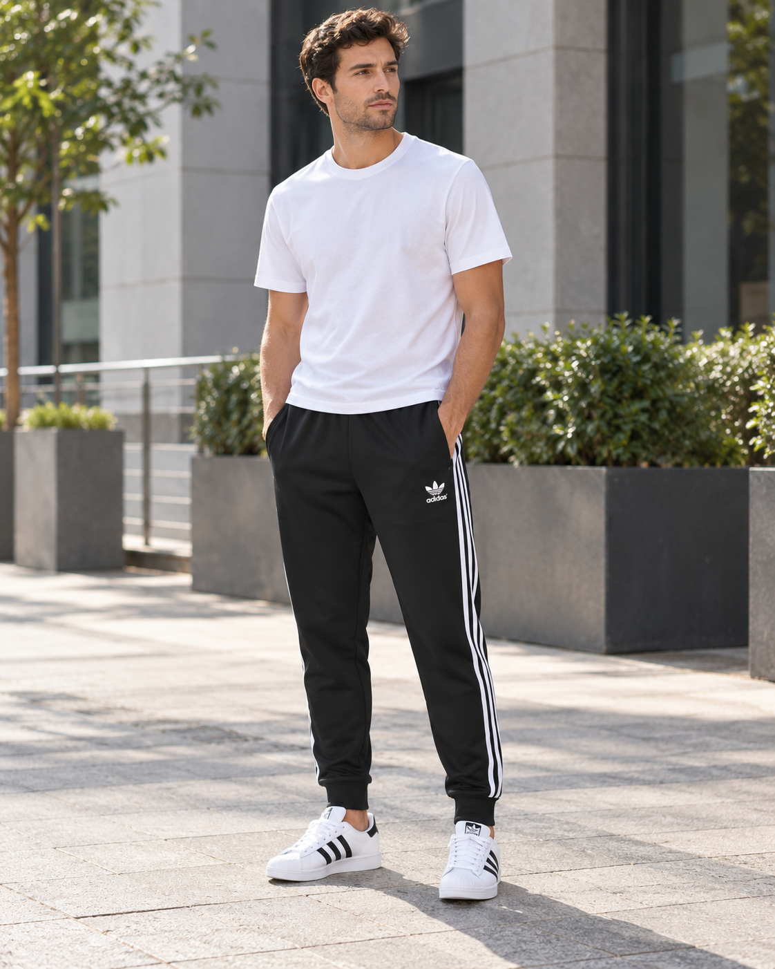 Adidas Originals Ανδρικό Παντελόνι Φόρμας Μαύρο - M