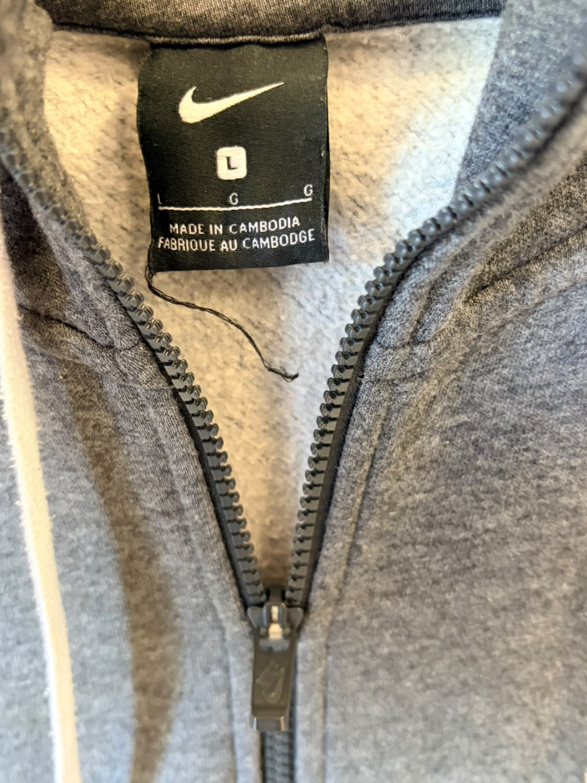 Nike Team Club Full-Zip Hoodie – Grey-L