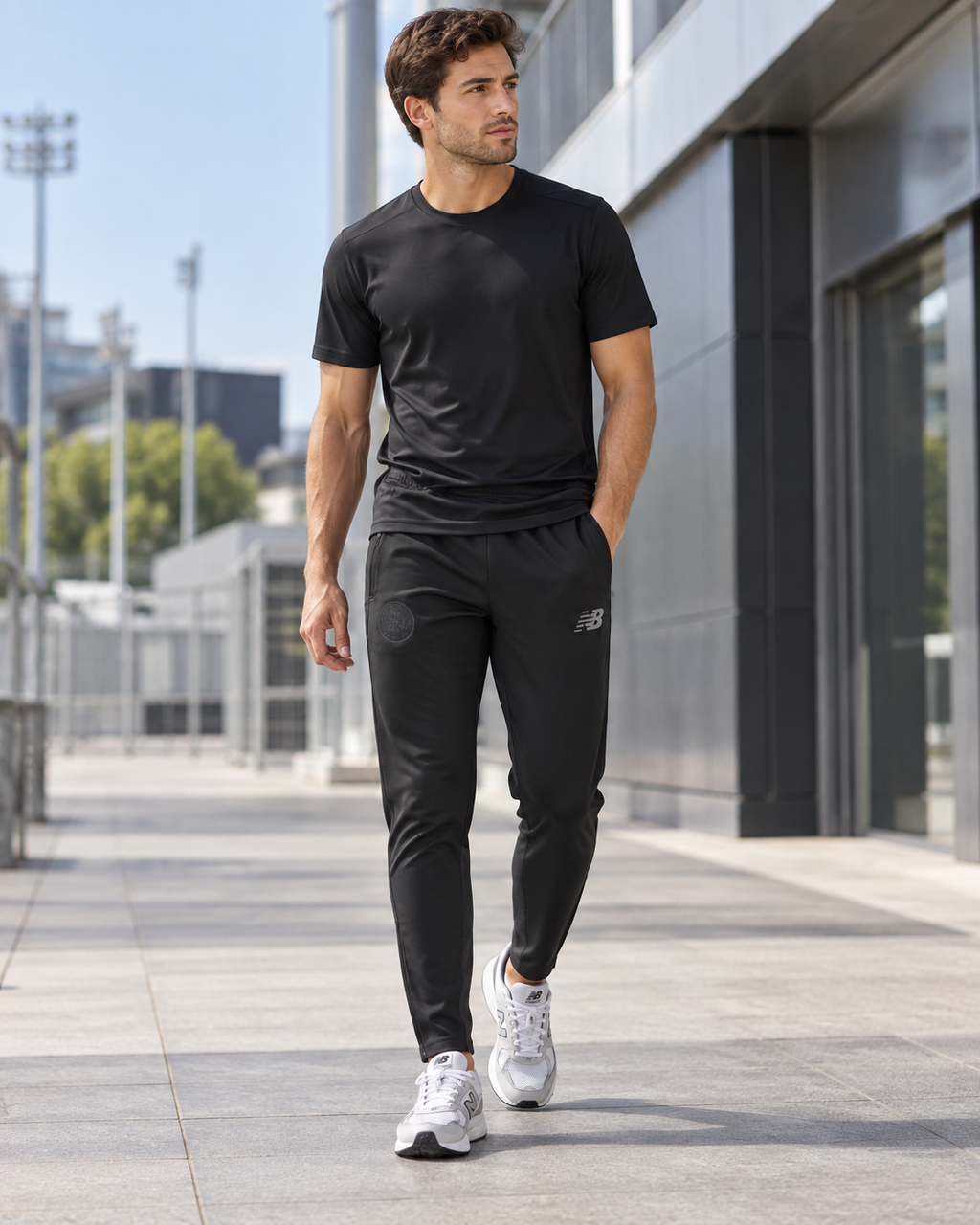 New Balance Ανδρικό Παντελόνι Φόρμας Μαύρο - L