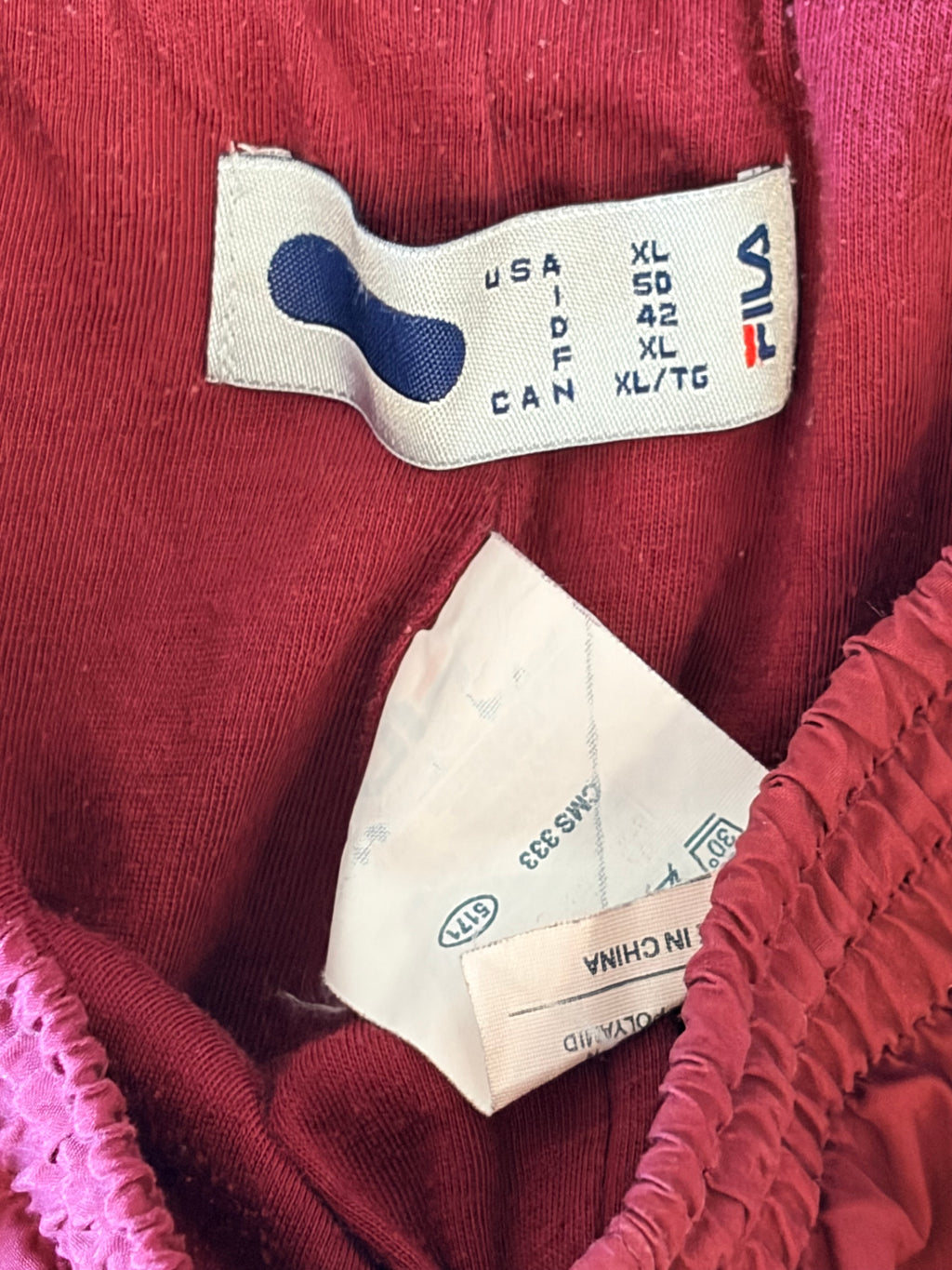 FILA Burgundy Track Pants-XL