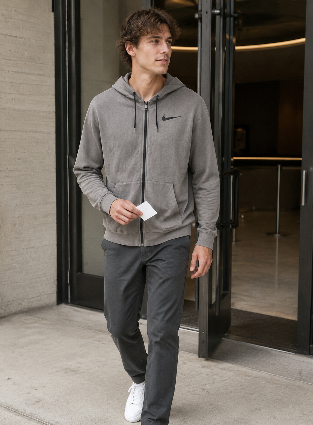 Nike Dri-FIT Ανδρική Ζακέτα με Κουκούλα – Γκρι – M