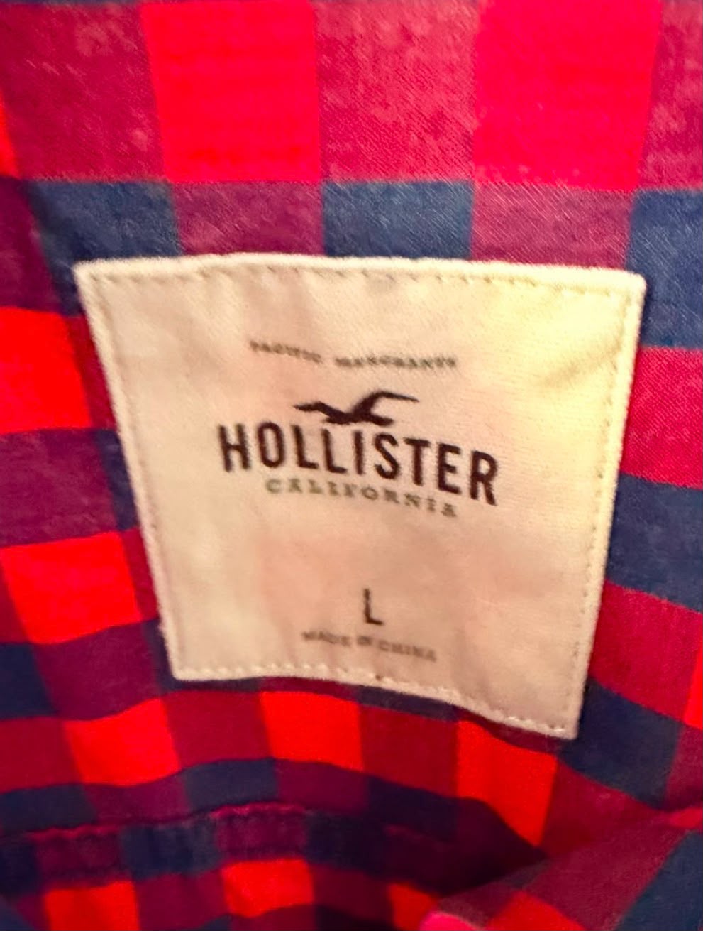 Hollister Ανδρικό Καρό Πουκάμισο Κόκκινο/Μπλε - L