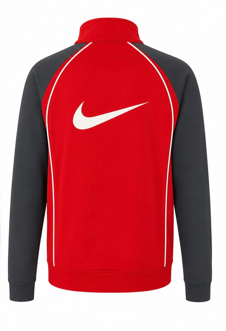 Nike Κόκκινη Retro Full Zip Track Jacket με Μεγάλο Swoosh-L