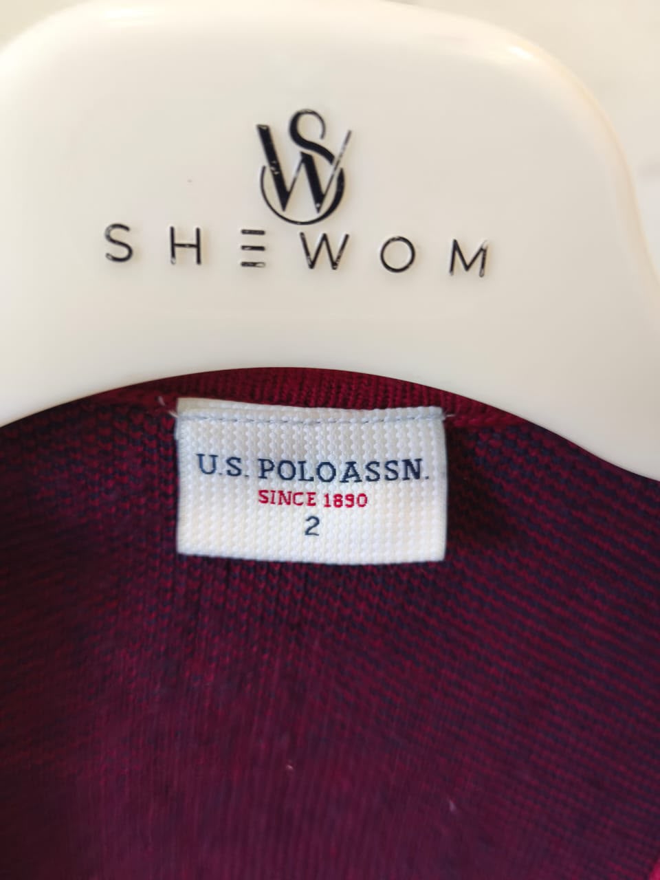 U.S. Polo Assn. Knit Cape Cardigan – Red/Navy-One size