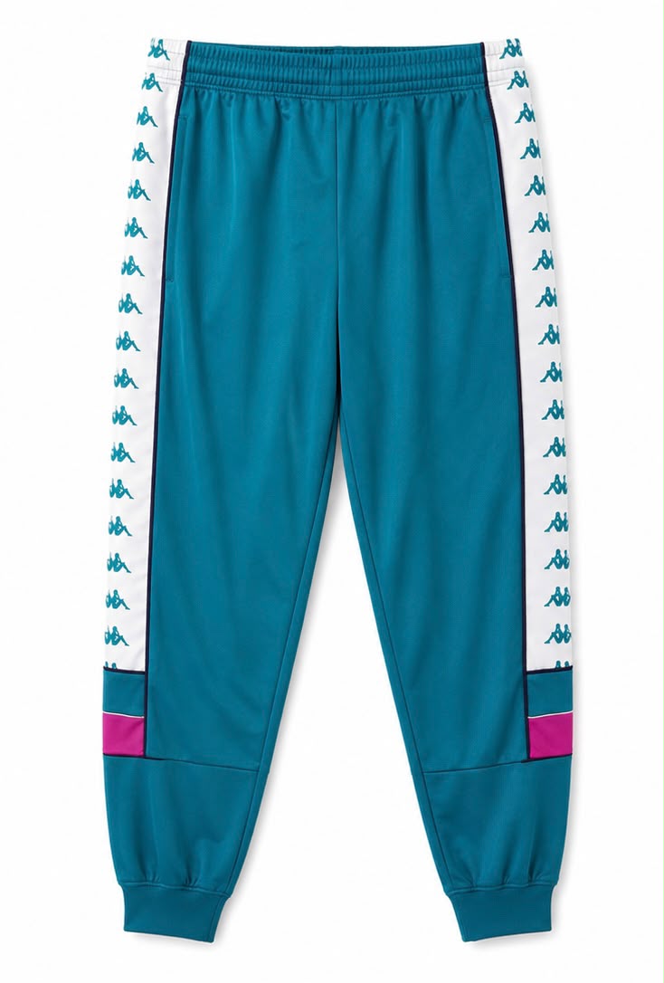 Kappa Track Pants Πετρόλ με Logo Tape – Unisex-M
