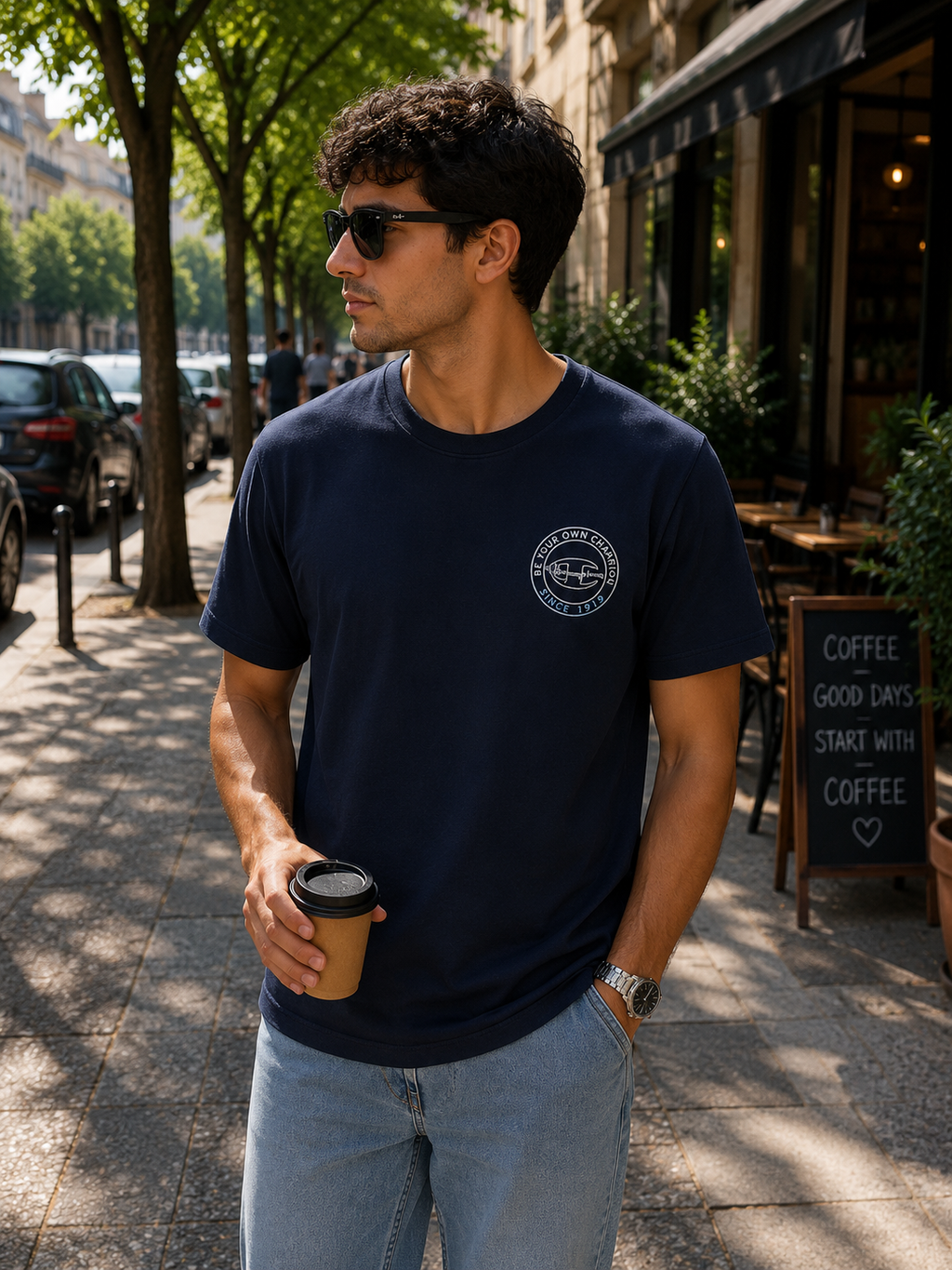 Champion Ανδρικό T-Shirt Μπλουζάκι – Μπλε Σκούρο – L