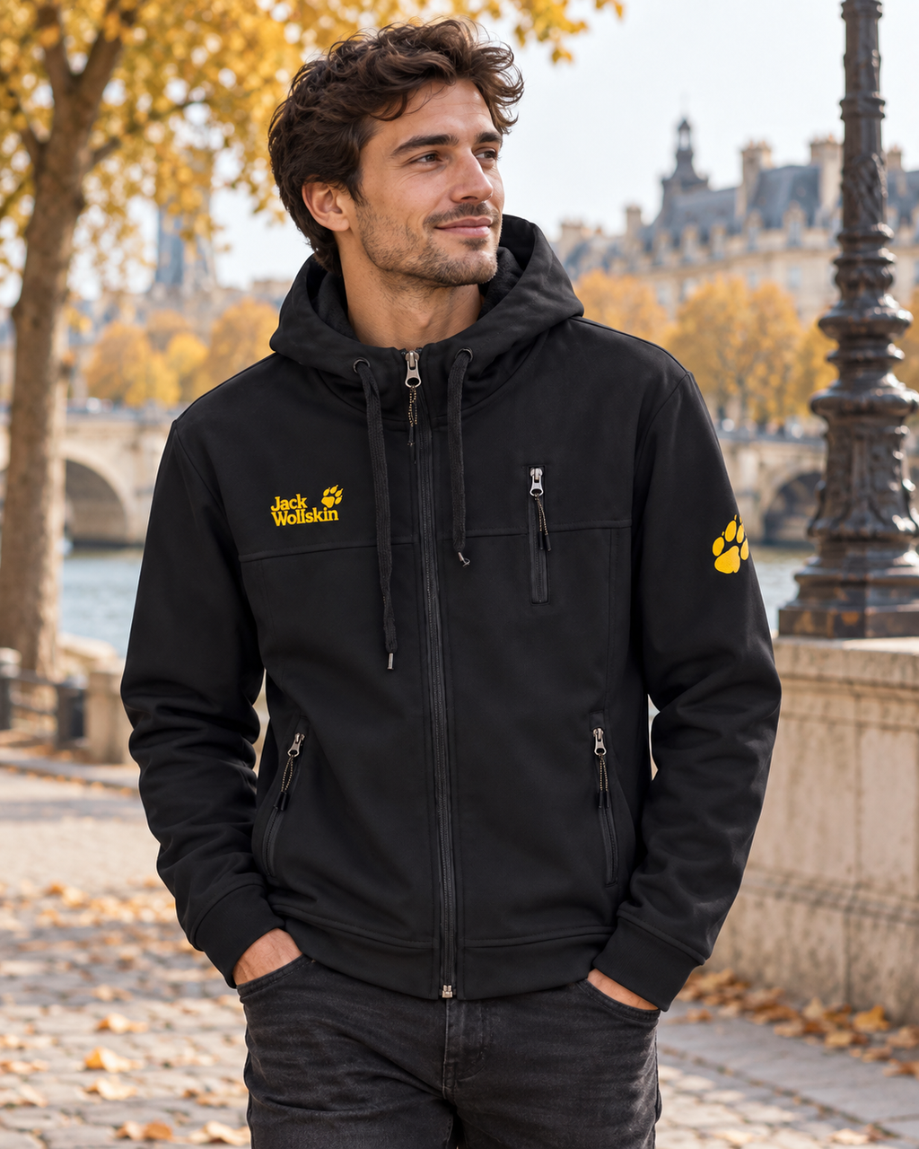 Jack Wolfskin Ανδρική Ζακέτα Μαύρη - S