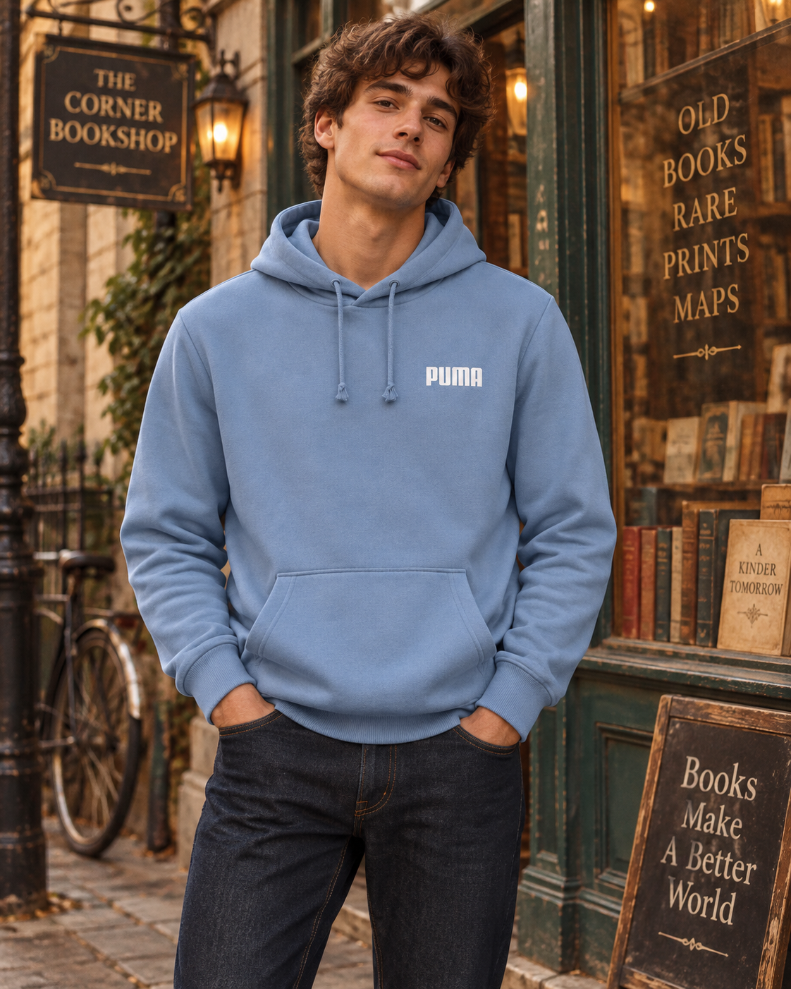 Puma Ανδρικό Φούτερ Γαλάζιο – M