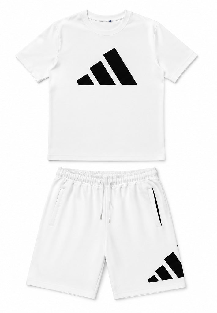 Adidas Ανδρικό Σετ T-Shirt & Βερμούδα – Λευκό – L