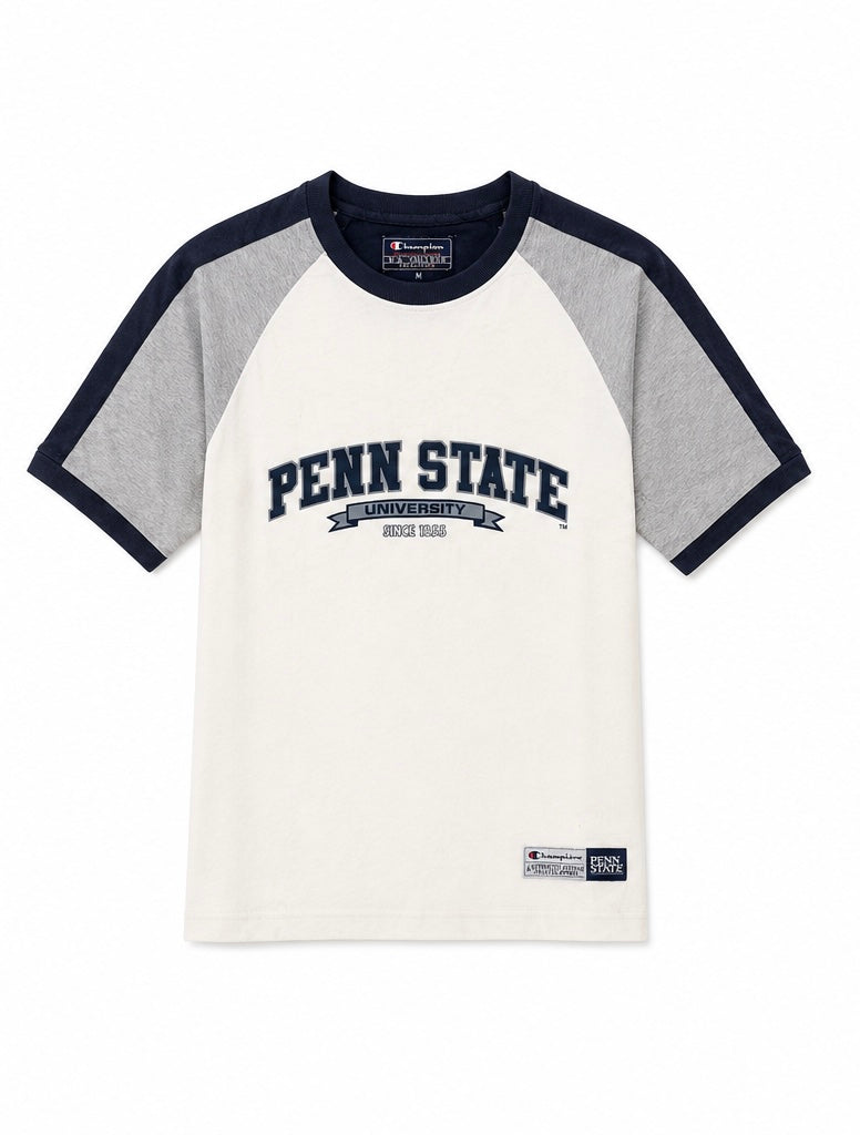 Champion Ανδρικό T-Shirt Μπλουζάκι Penn State – Λευκό/Γκρι/Μπλε – M
