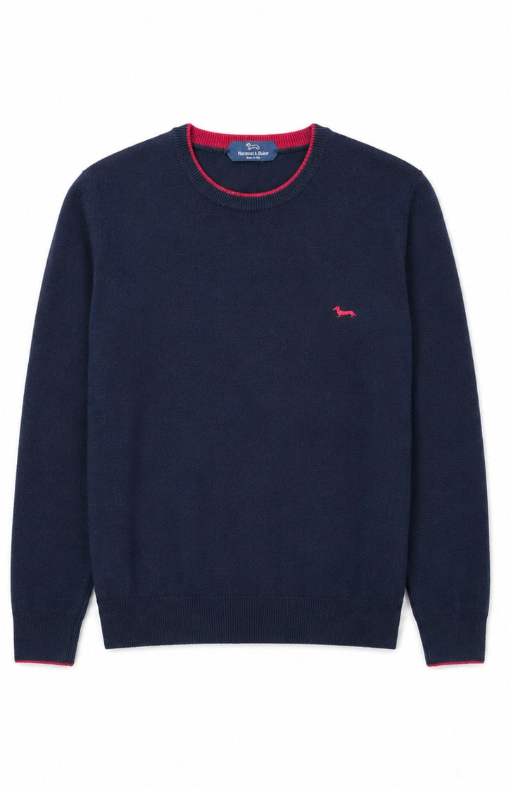 Harmont & Blaine Ανδρικό Navy Πλεκτό Πουλόβερ με Logo-L