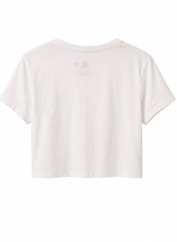 Reebok Γυναικείο Crop T-Shirt Μπλουζάκι – Λευκό – XS