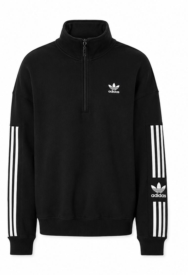 Adidas Originals Adicolor 3-Stripes Half Zip Sweatshirt – Μαύρο-M