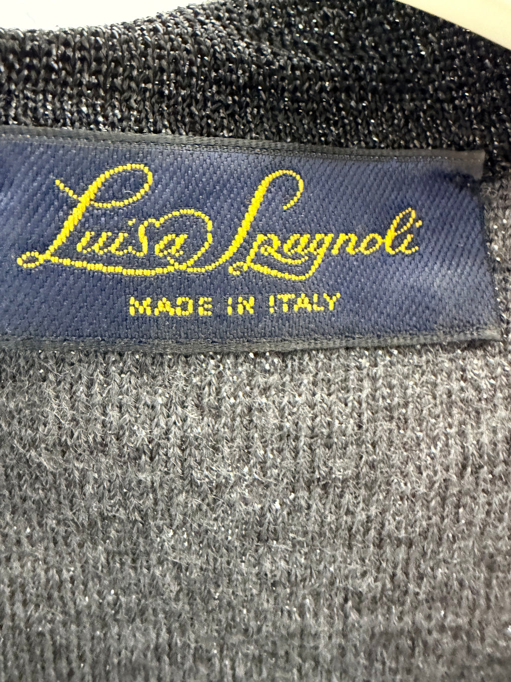 Luisa Spagnoli Αμάνικη Πλεκτή Μπλούζα Lurex – Μαύρη | Made in Italy-M