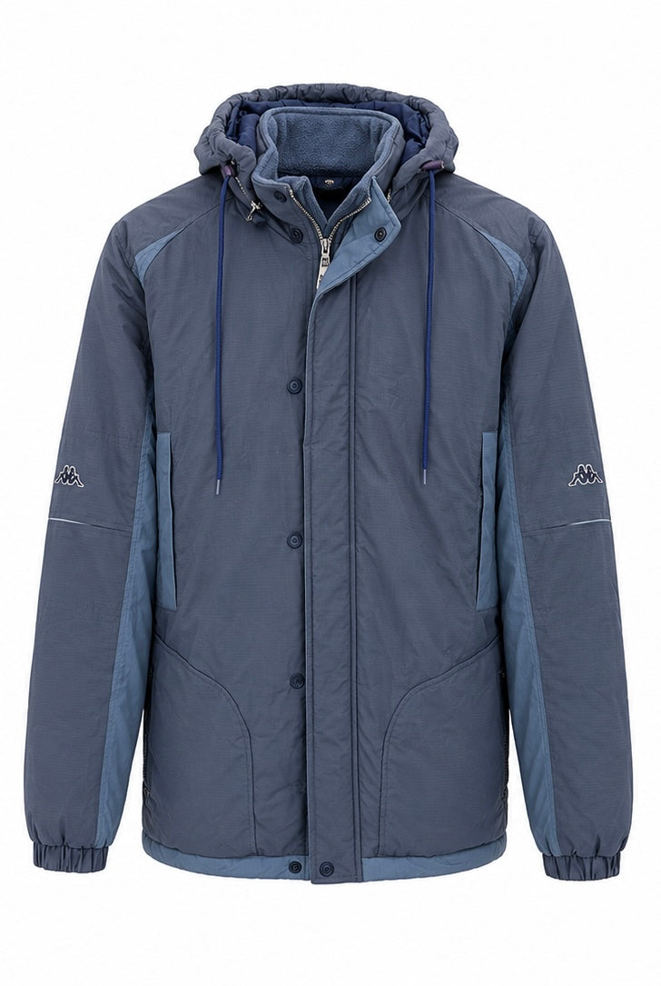 Kappa Hooded Winter Jacket – Blue/Grey-L
