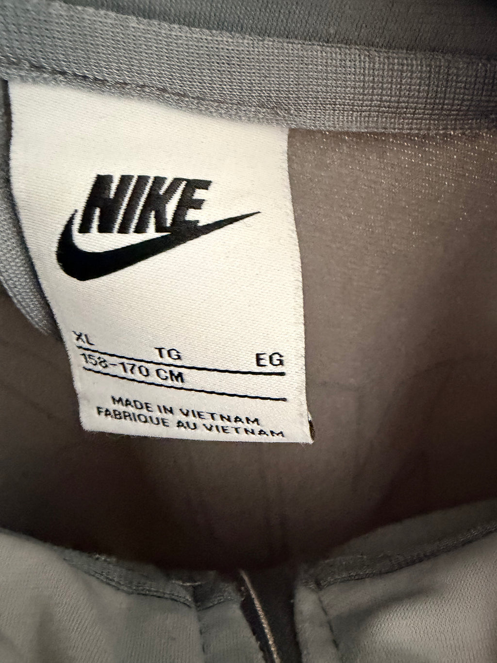 Nike Γκρι Full Zip Track Jacket με Μεγάλο Logo Πλάτης-XL