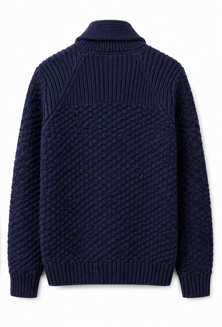 Rifle Ανδρική Navy Πλεκτή Ζακέτα με Shawl Collar-M