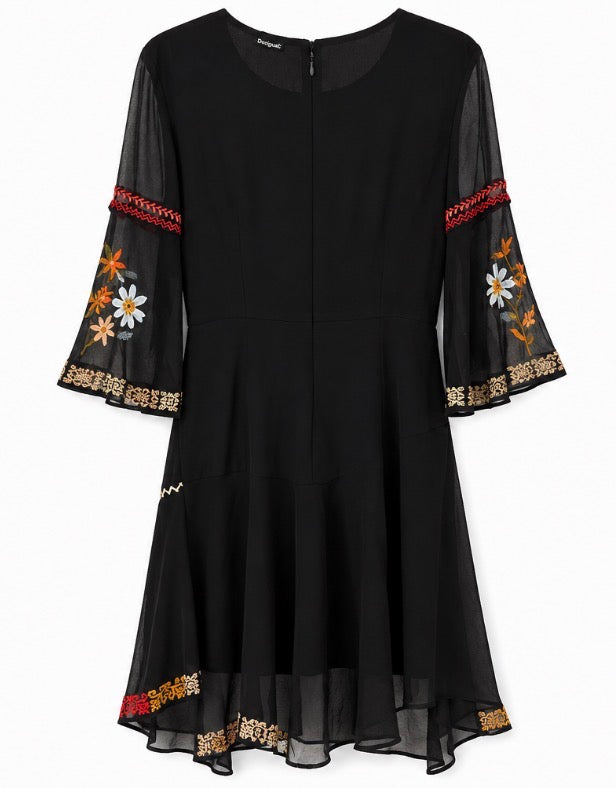 Desigual Embroidered Chiffon Dress –EU42