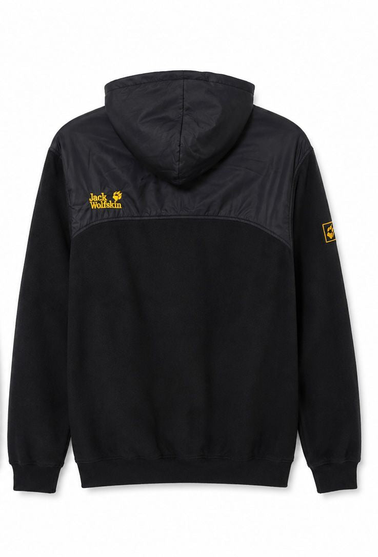 Jack Wolfskin Hybrid Hooded Jacket – Μαύρο-4XL