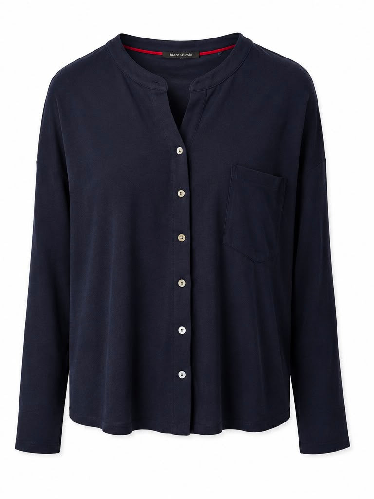 Marc O’Polo Γυναικεία Μπλούζα Navy με Κουμπιά-S