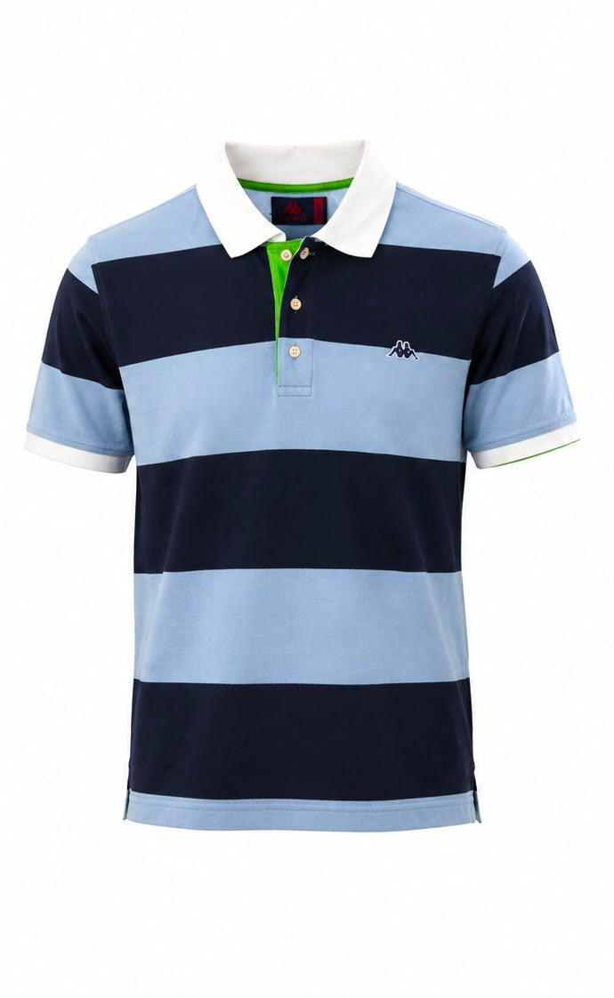 Kappa Robe di Kappa Ανδρικό Polo Μπλουζάκι – Ριγέ Μπλε/Γαλάζιο – L