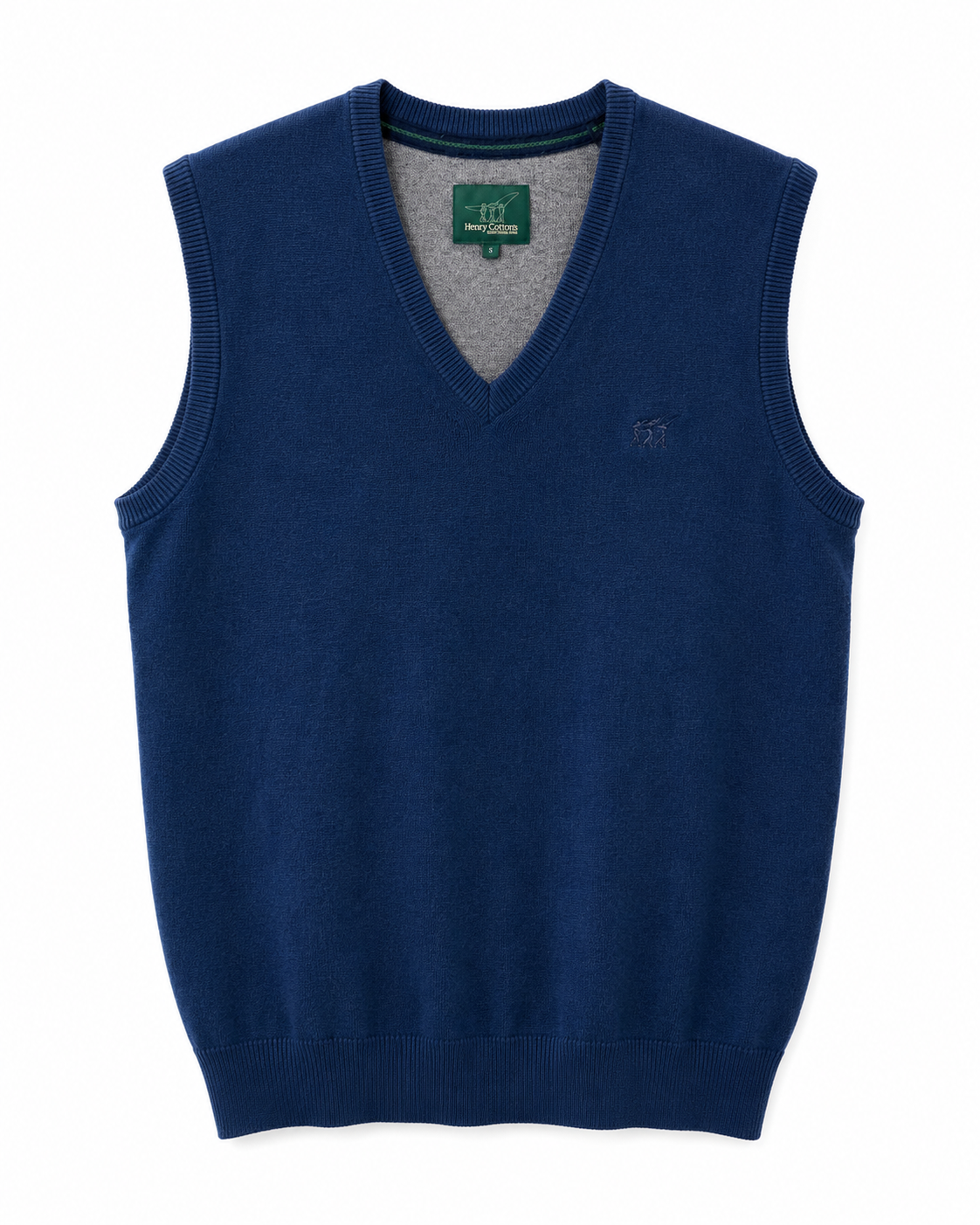Henry Cotton’s Ανδρικό Πλεκτό Γιλέκο V-Neck – Navy Blue-S
