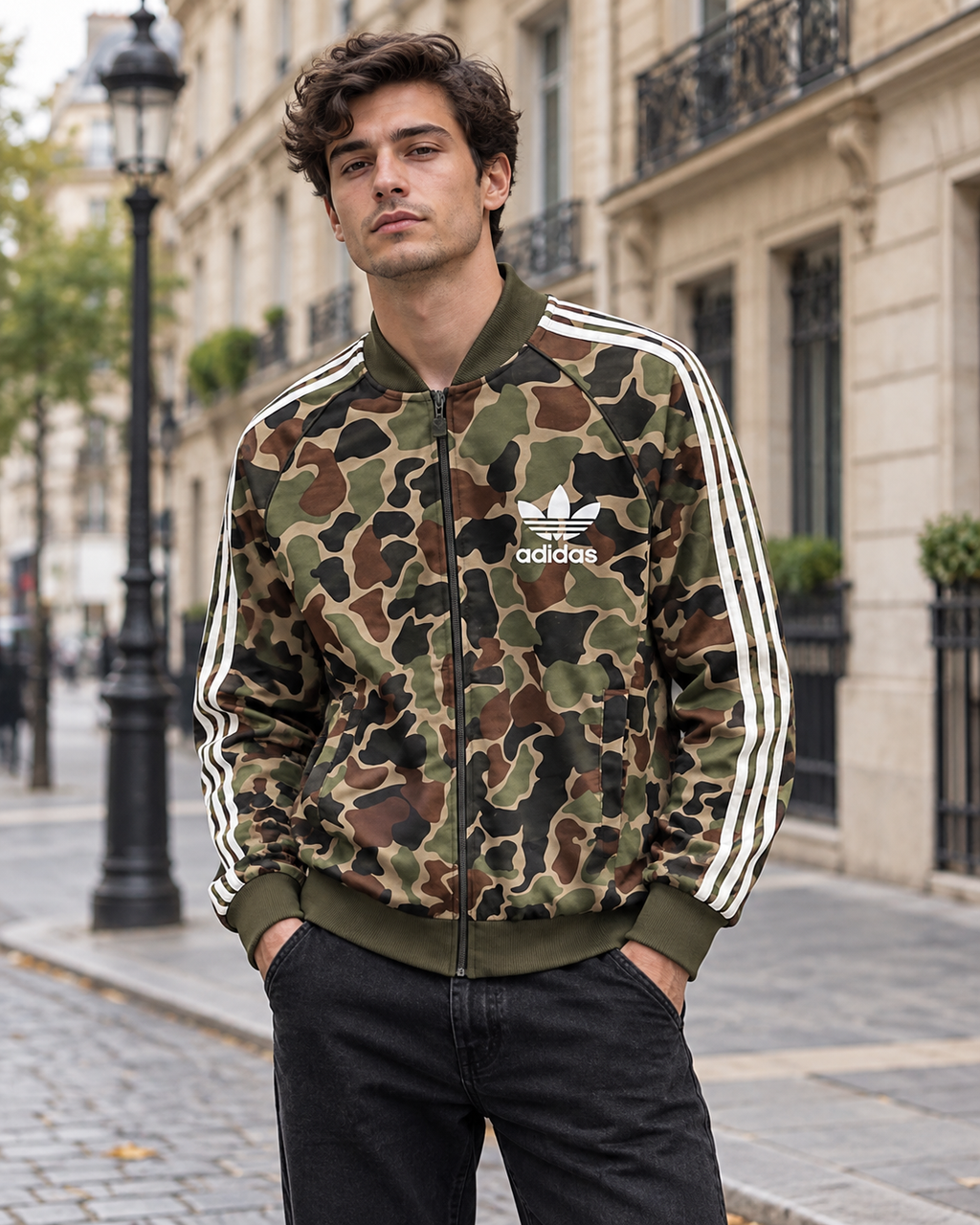 Adidas Ανδρική Ζακέτα Χακί - L