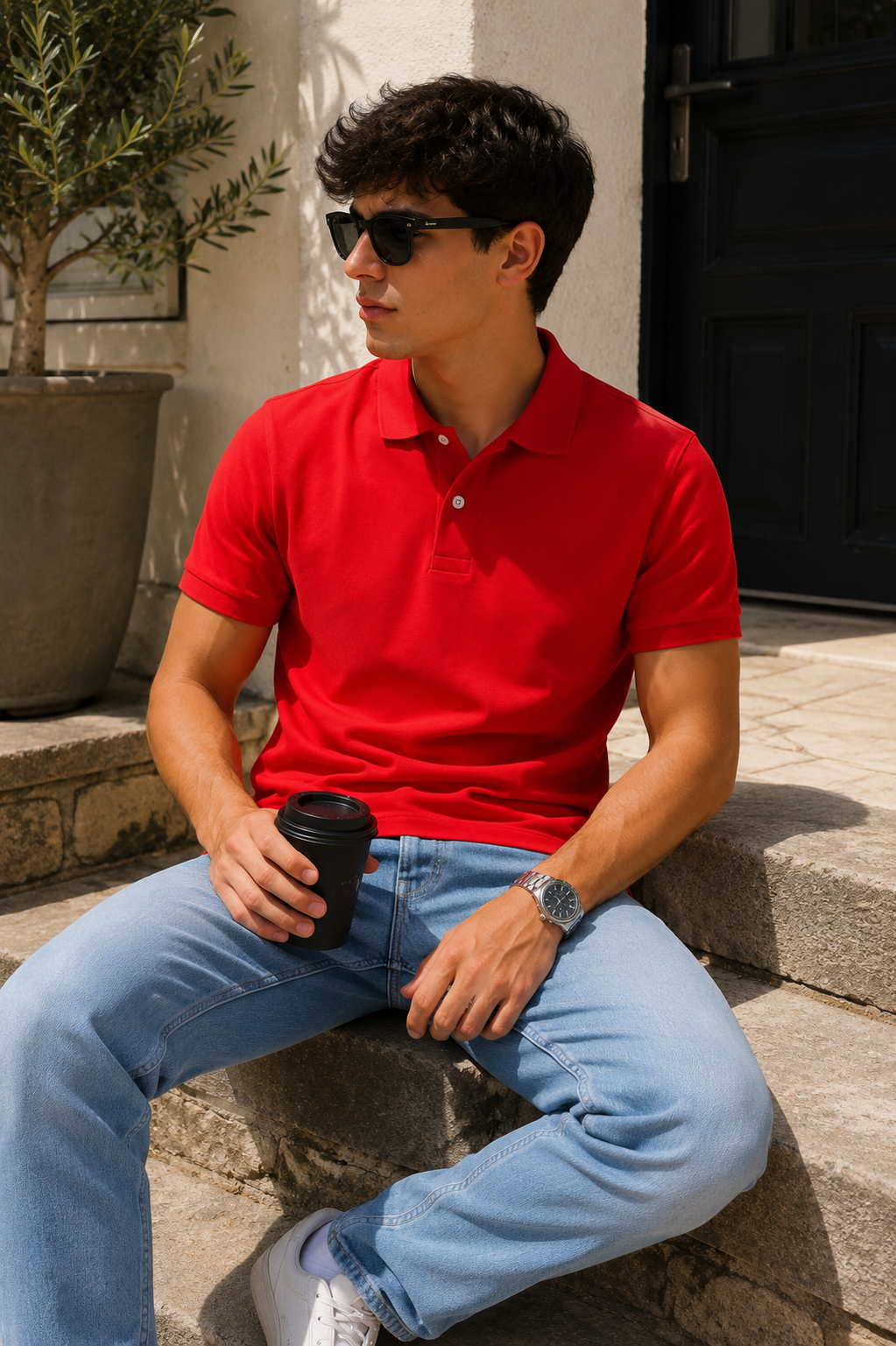 Diadora Ανδρικό Polo Μπλουζάκι – Κόκκινο-M