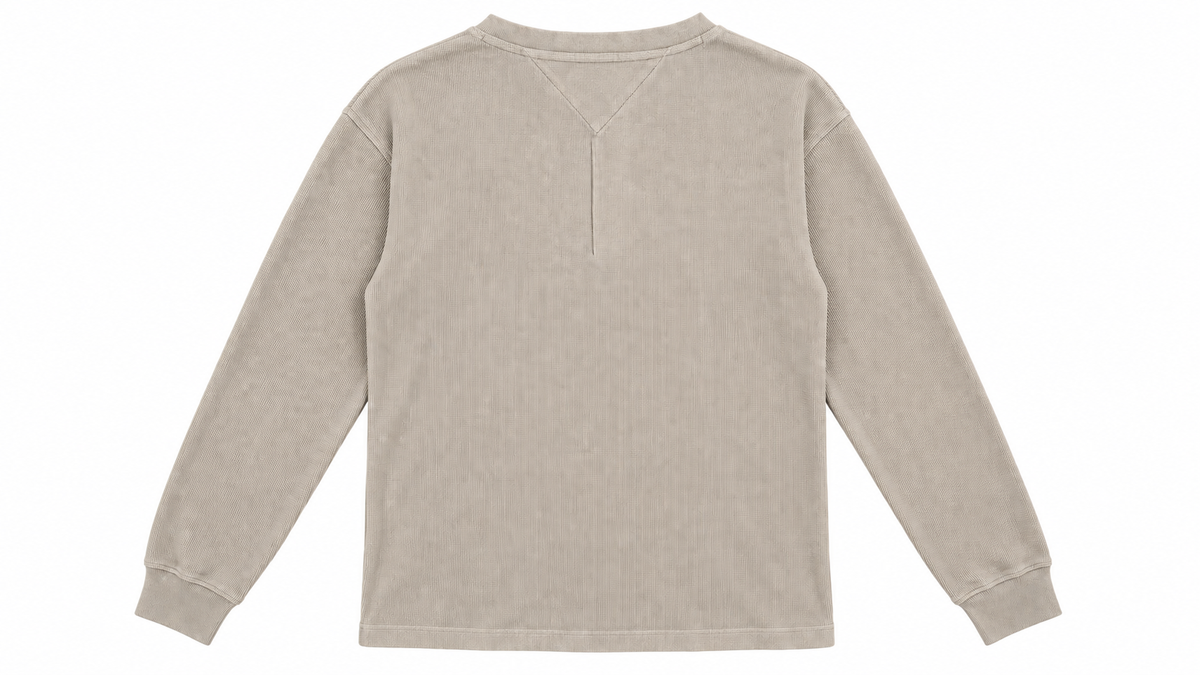 Tommy Jeans Ανδρικό Μακρυμάνικο Μπλουζάκι Henley – Μπεζ – S