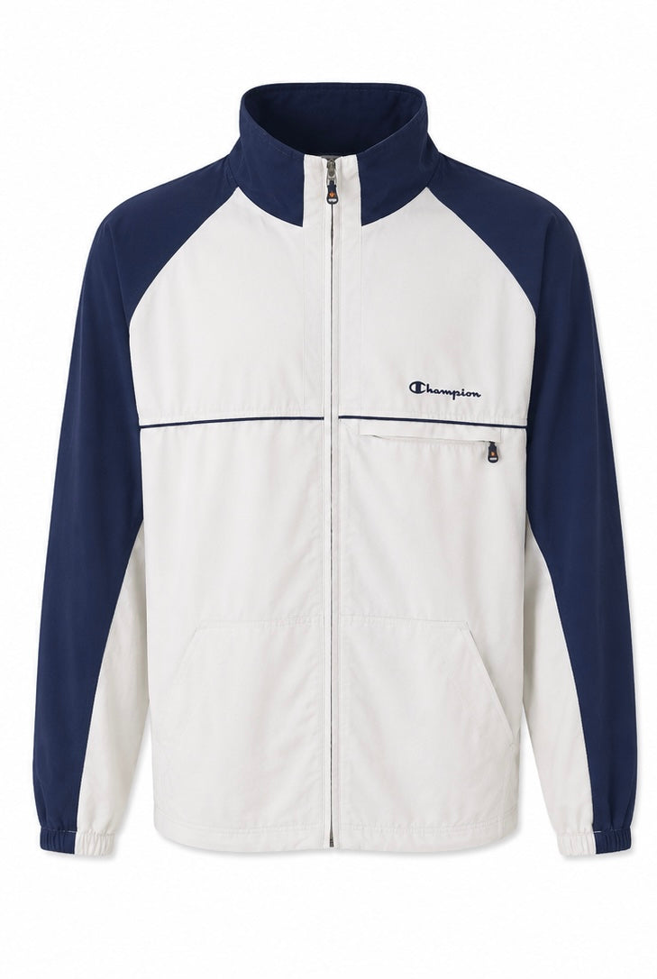 Champion Track Jacket – White/Navy-XL
