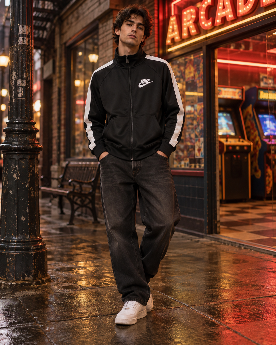 Nike Ανδρική Ζακέτα Μαύρη – L