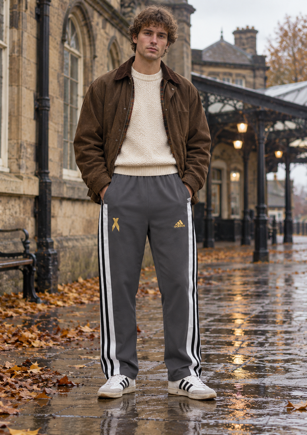 Adidas Παιδικό Παντελόνι Φόρμας Γκρι - M