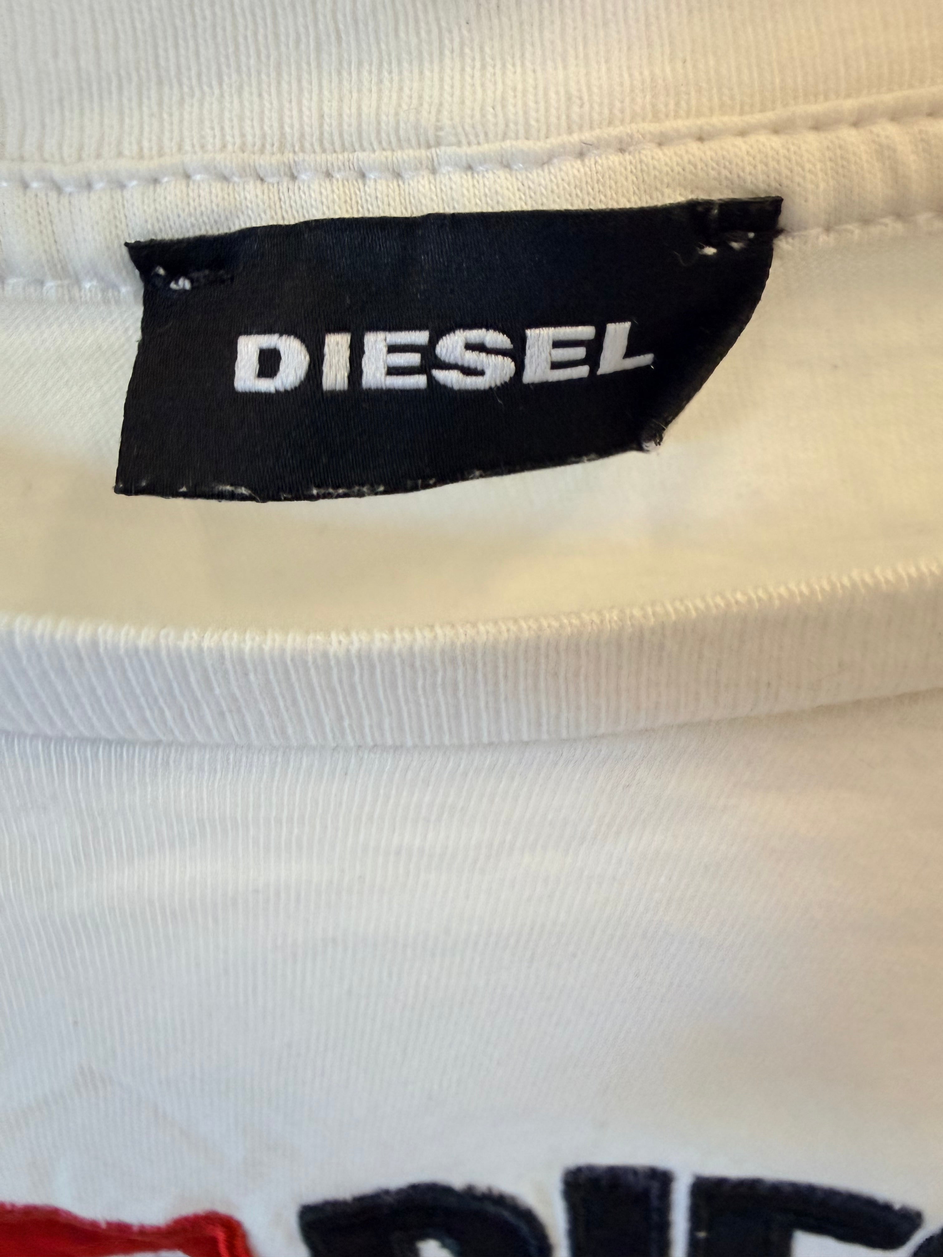 Diesel Denim Division Crop T-Shirt Λευκό-S