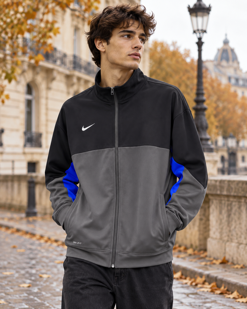 Nike Ανδρική Ζακέτα Γκρι - 3XL