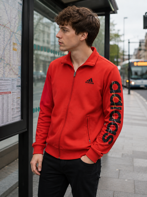 Adidas Ανδρική Ζακέτα Φούτερ – Κόκκινο – L