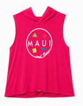 Maui and Sons Γυναικεία Φούξια Αμάνικη Μπλούζα με Κουκούλα-L