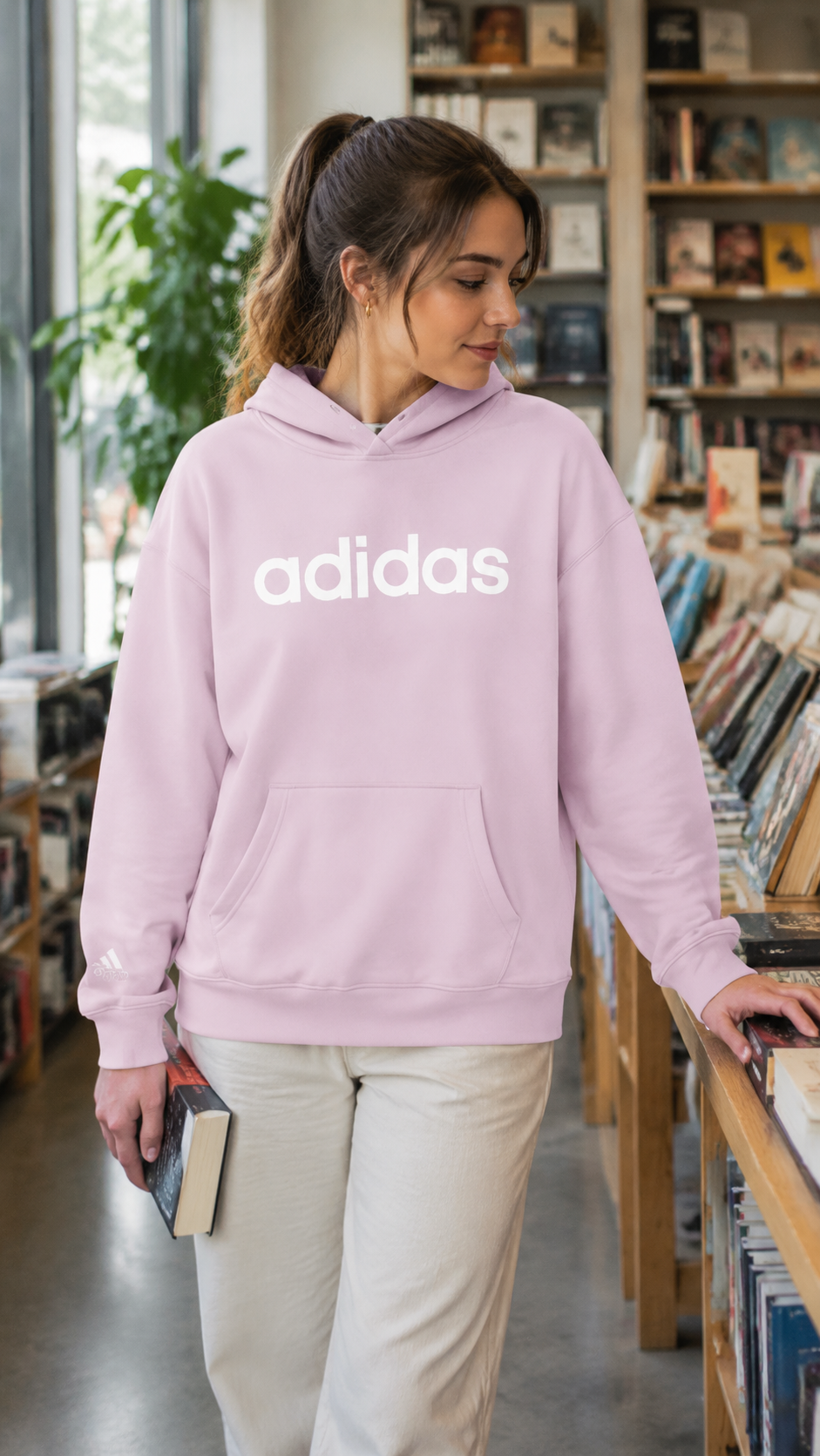 Adidas Γυναικείο Φούτερ Hoodie – Ροζ – L