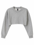 Adidas Γυναικείο Crop Sweatshirt Γκρι-M