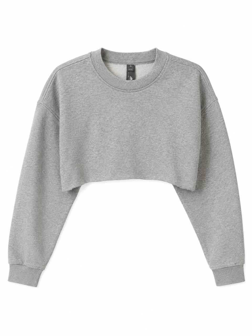 Adidas Γυναικείο Crop Sweatshirt Γκρι-M