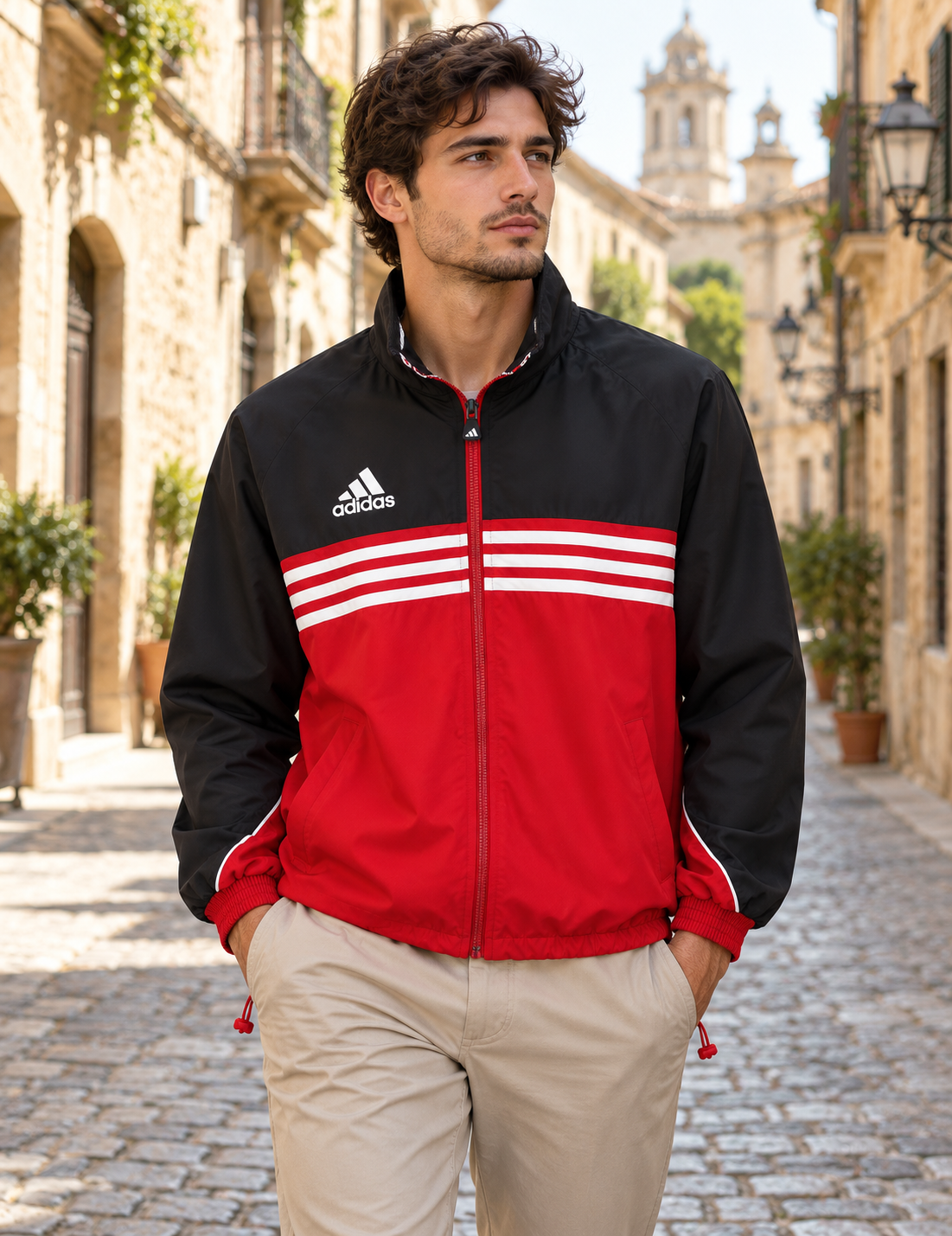 Adidas Ανδρική Ζακέτα Κόκκινη - L