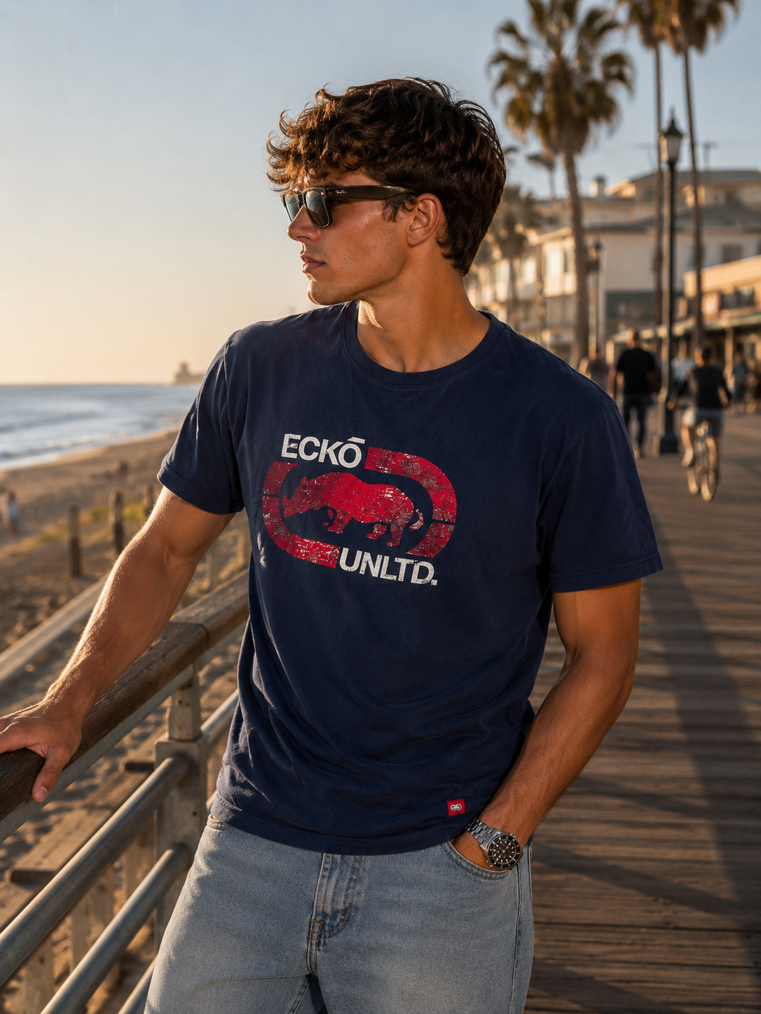 Ecko Unltd. Ανδρικό T-Shirt Μπλουζάκι – Navy Μπλε – L