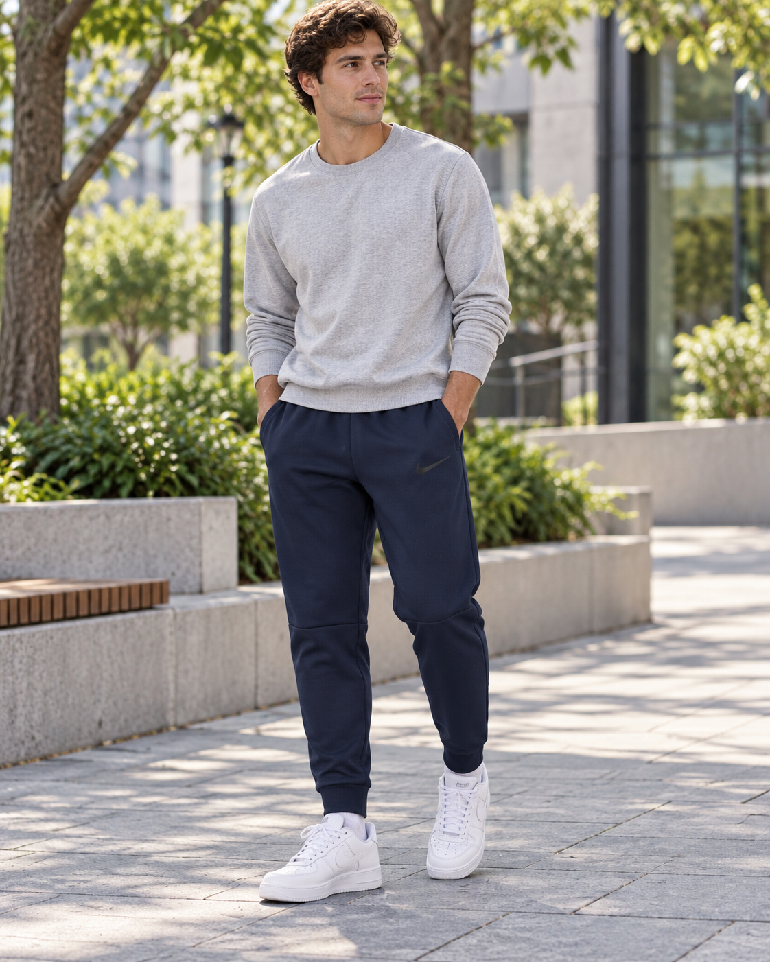 Nike Ανδρικό Dri-FIT Παντελόνι Φόρμας Μπλε - M