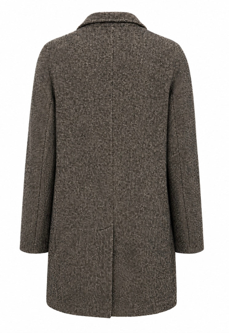 Liu Jo Uomo Wool Blend Coat – Brown Tweed-XL